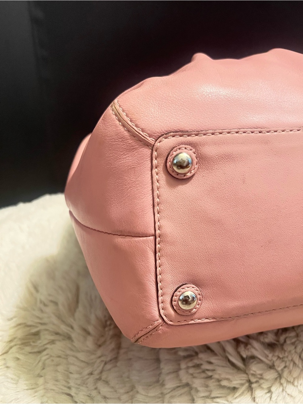Vintage Coach Soho pleated Pink Leather Tote Shoulder Bag with Branded Tag - Picture 7 of 12